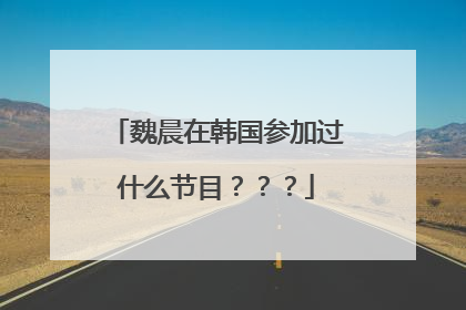 魏晨在韩国参加过什么节目???