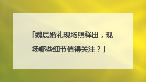 魏晨婚礼现场照释出,现场哪些细节值得关注?