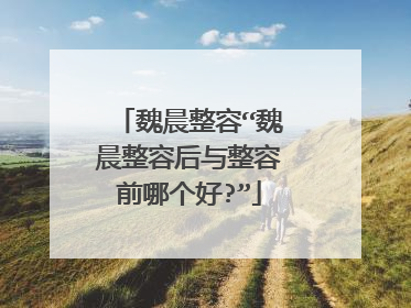 魏晨整容“魏晨整容后与整容前哪个好?”