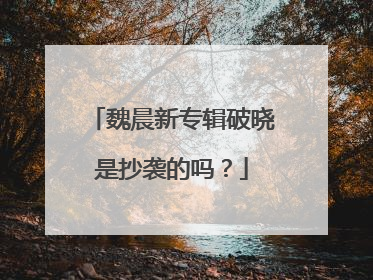 魏晨新专辑破晓是抄袭的吗?