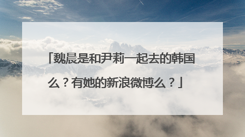 魏晨是和尹莉一起去的韩国么?有她的新浪微博么?