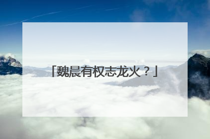 魏晨有权志龙火?