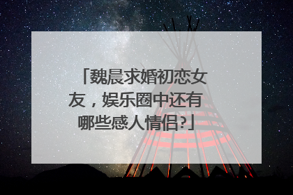 魏晨求婚初恋女友，娱乐圈中还有哪些感人情侣?
