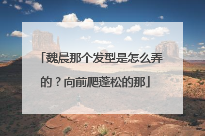 魏晨那个发型是怎么弄的?向前爬蓬松的那