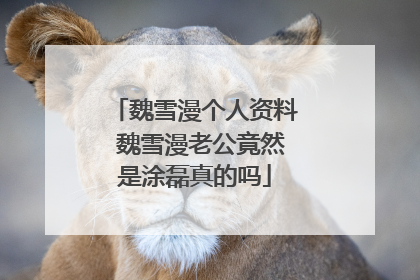 魏雪漫个人资料 魏雪漫老公竟然是涂磊真的吗