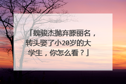 魏骏杰抛弃滕丽名，转头娶了小20岁的大学生，你怎么看？