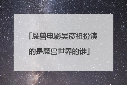 魔兽电影吴彦祖扮演的是魔兽世界的谁