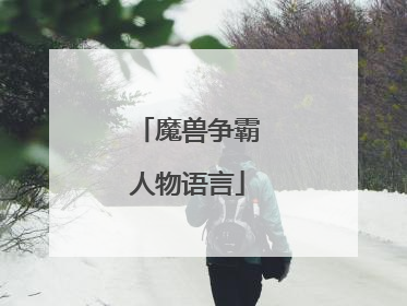 魔兽争霸人物语言