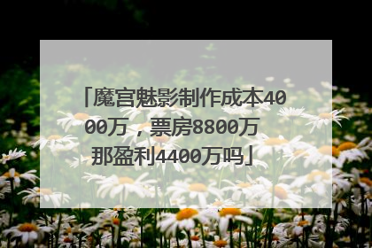 魔宫魅影制作成本4000万，票房8800万那盈利4400万吗