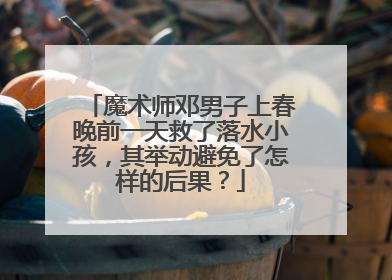 魔术师邓男子上春晚前一天救了落水小孩,其举动避免了怎样的后果?