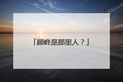 顾峰是那里人?