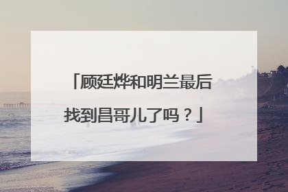 顾廷烨和明兰最后找到昌哥儿了吗?