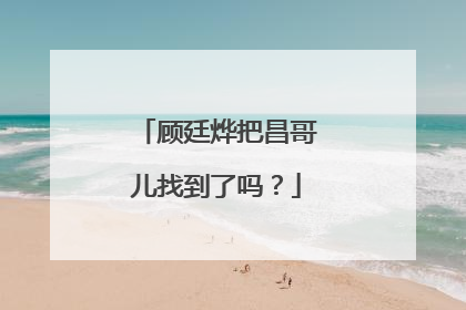 顾廷烨把昌哥儿找到了吗?
