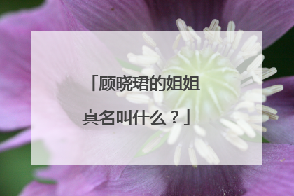 顾晓珺的姐姐真名叫什么?