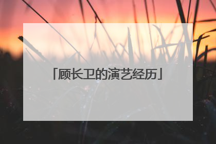 顾长卫的演艺经历