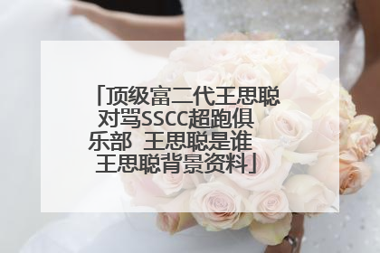 顶级富二代王思聪对骂SSCC超跑俱乐部 王思聪是谁 王思聪背景资料