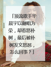 顶流歌手华晨宇以翻唱为荣,却惹怒朴树,最后被朴树发文怒怼,怎么回事?