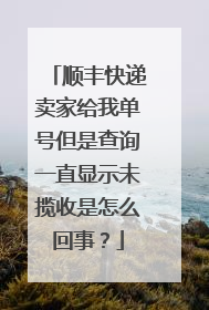 顺丰快递卖家给我单号但是查询一直显示未揽收是怎么回事？