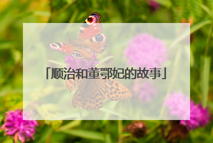 顺治和董鄂妃的故事