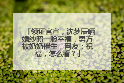 领证官宣，沈梦辰晒婚纱照一脸幸福，男方被奶奶催生，网友：祝福，怎么看？