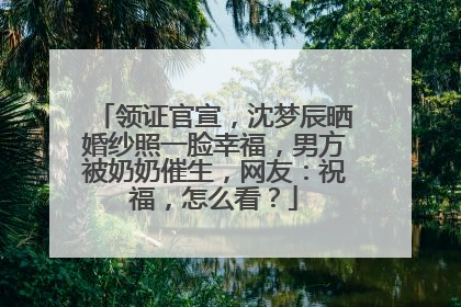 领证官宣，沈梦辰晒婚纱照一脸幸福，男方被奶奶催生，网友：祝福，怎么看？