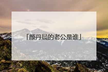 颜丹晨的老公是谁