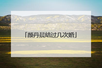 颜丹晨结过几次婚