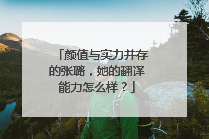 颜值与实力并存的张璐,她的翻译能力怎么样?