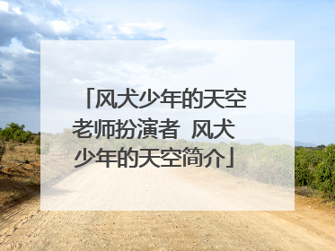 风犬少年的天空老师扮演者 风犬少年的天空简介