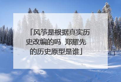 风筝是根据真实历史改编的吗 郑耀先的历史原型是谁