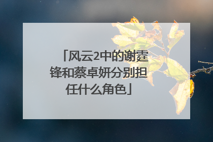 风云2中的谢霆锋和蔡卓妍分别担任什么角色