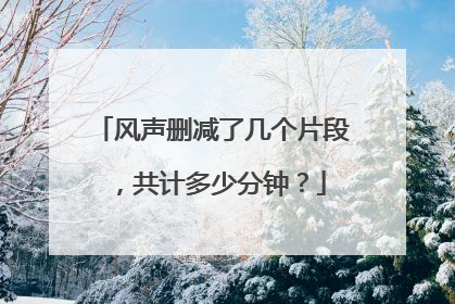 风声删减了几个片段，共计多少分钟？
