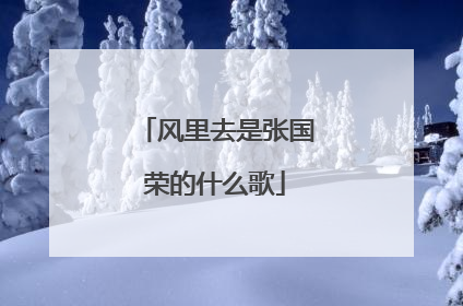 风里去是张国荣的什么歌