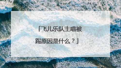 飞儿乐队主唱被踢原因是什么?