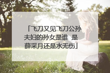 飞刀又见飞刀公孙夫妇的孙女是谁 是薛采月还是水无伤