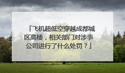 飞机超低空穿越成都城区高楼，相关部门对涉事公司进行了什么处罚？