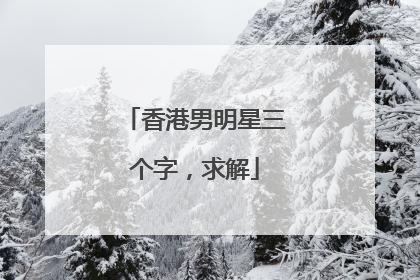 香港男明星三个字，求解