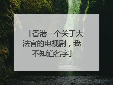 香港一个关于大法官的电视剧，我不知道名字