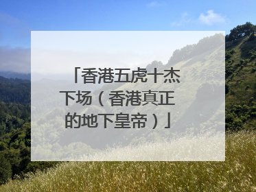 香港五虎十杰下场(香港真正的地下皇帝)