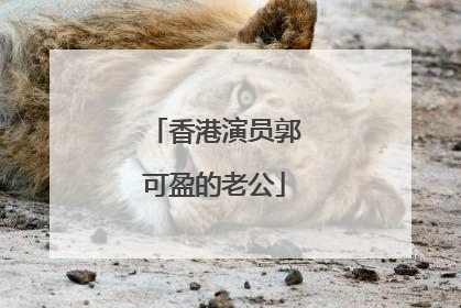 香港演员郭可盈的老公