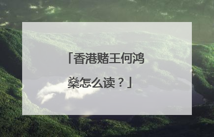 香港赌王何鸿燊怎么读?