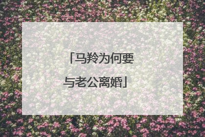 马羚为何要与老公离婚