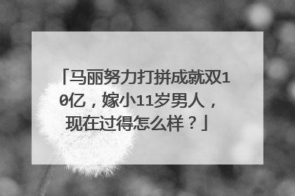马丽努力打拼成就双10亿，嫁小11岁男人，现在过得怎么样？