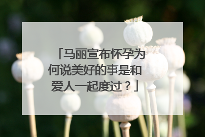 马丽宣布怀孕为何说美好的事是和爱人一起度过？