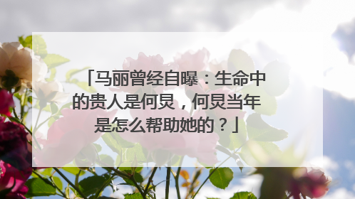 马丽曾经自曝：生命中的贵人是何炅，何炅当年是怎么帮助她的？