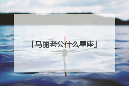 马丽老公什么星座