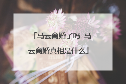 马云离婚了吗 马云离婚真相是什么