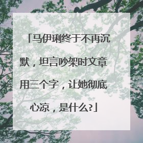 马伊琍终于不再沉默,坦言吵架时文章用三个字,让她彻底心凉,是什么?