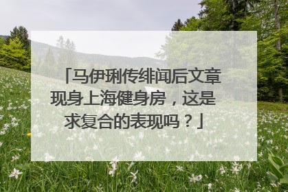 马伊琍传绯闻后文章现身上海健身房,这是求复合的表现吗?