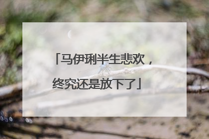 马伊琍半生悲欢，终究还是放下了